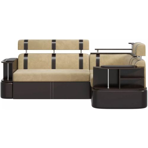Диван угловой Карина (Каштан) Plush Beige