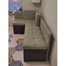 Кухонный диван Токио (Домино) Комби Light Green угловой