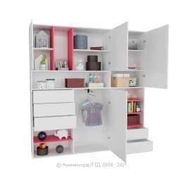 Шкаф распашной универсальный Маша и медведь Playtime