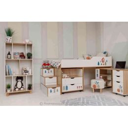 Шкаф-купе с ящиками Маша и Медведь Folk