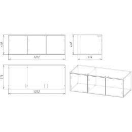 Шкаф Копенгаген-3 с антресолью Grafit