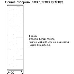 Шкаф распашной Сканди 10 белый глянец
