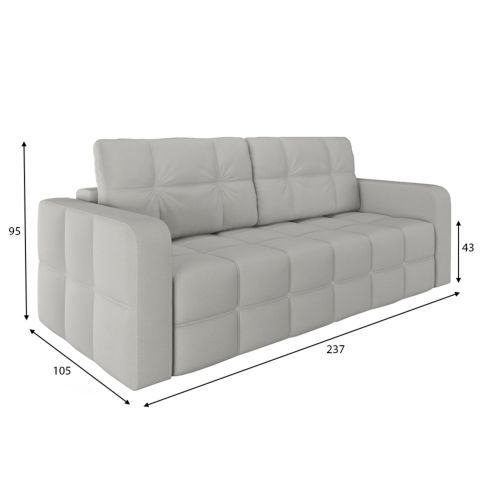 Диван Денди (Клэр) Plush Light Grey