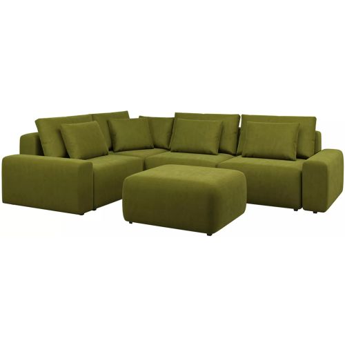 Диван модульный угловой Гунер-1 Plush Green нераскладной