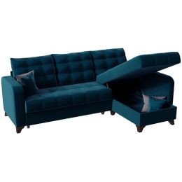Диван угловой Беллано (Белла) Кобальт