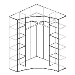 Шкаф-купе радиусный Бертри 16