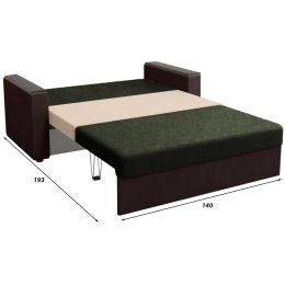 Диван прямой Дубай (Майами) Plush Green
