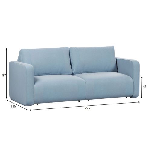 Диван прямой Норд Light Blue