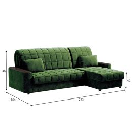 Диван угловой Даллас Plush Green