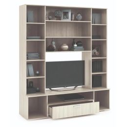 Стенка центральная секция Мидея белфорт/белый глянец