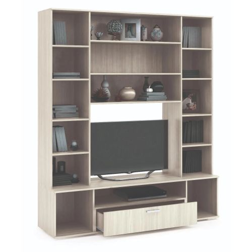 Стенка центральная секция Мидея белфорт/белый глянец