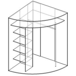 Шкаф-купе радиусный Бертри 1