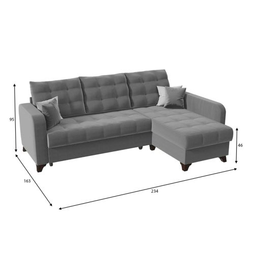 Диван угловой Беллано (Белла) Grey