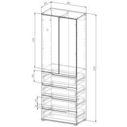 Шкаф Нейт-112 белый S