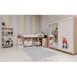 Шкаф-купе с зеркалом Маша и Медведь Folk