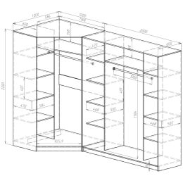 Шкаф-купе угловой Ромео 4 с зеркалами