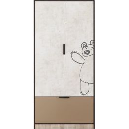 Шкаф распашной с ящиком Маша и Медведь Loft