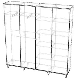 Шкаф распашной Сканди 14 белый глянец