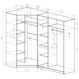 Шкаф-купе угловой Ромео 9 с зеркалами