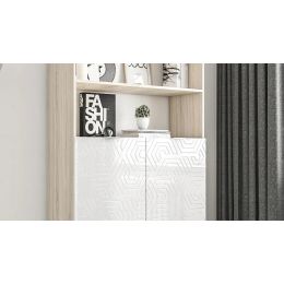 Шкаф распашной Сканди 8 белый глянец