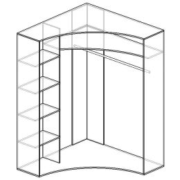 Шкаф-купе радиусный Бертри 19