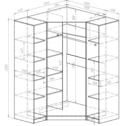 Шкаф-купе угловой Ромео 10 с зеркалами