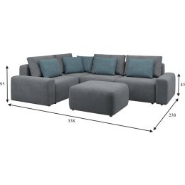 Диван модульный угловой Гунер-1 Plush Маус