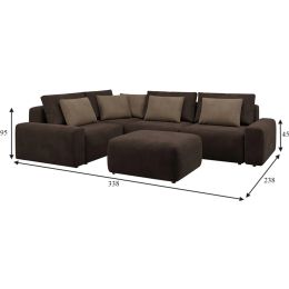 Диван модульный угловой Гунер-1 Plush Нуар