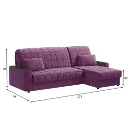 Диван угловой Даллас Plush Фиолет