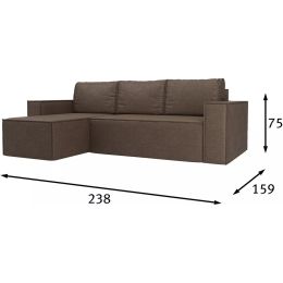 Диван угловой Лофт Brown