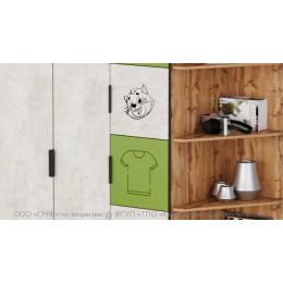 Шкаф распашной Лофт Простоквашино со стеллажом и ящиками