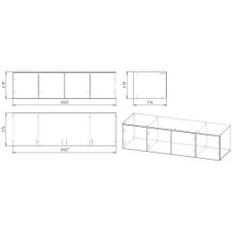 Шкаф Копенгаген-4 с антресолью Крафт White