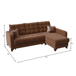 Диван угловой Беллано (Белла) Какао
