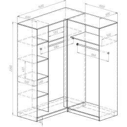 Шкаф-купе угловой Ромео 1 с зеркалами